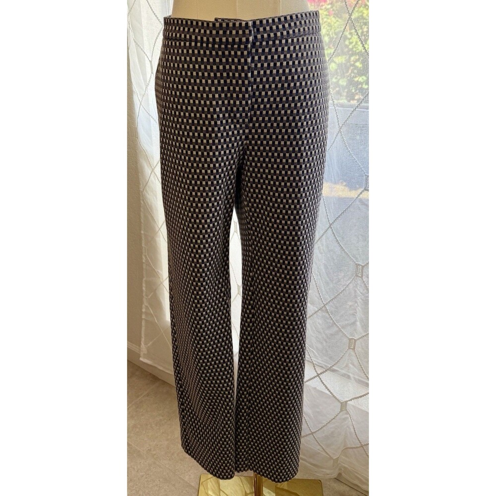 Weekend Max Mara Cigarette Fit Stretch Pants Medium Checkered Trousers READ